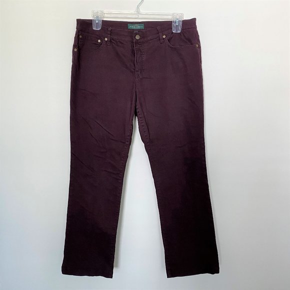 Ralph Lauren Women's Maroon 5 Pocket Jeans Size 16
